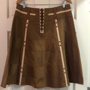 DKNY Brown Grommet Skirt